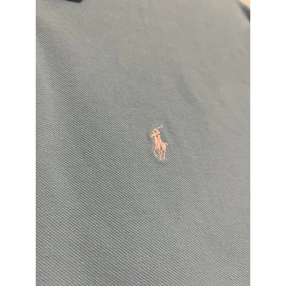 Polo Ralph Lauren Polo Shirt Mens XL Blue Short Sleeve Cotton Pink Pony Logo